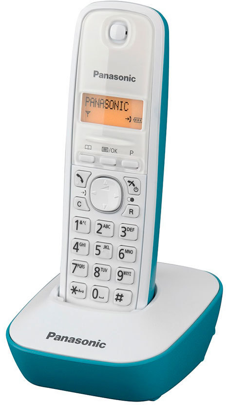 Panasonic KX-TG1611 Teléfono Inalámbrico Blanco/Turquesa