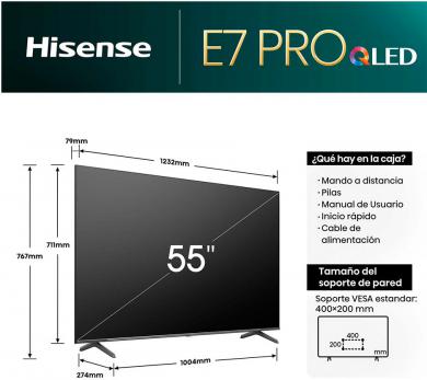 HISENSE TELEVISOR 55E7NQ 4K HD SMART F