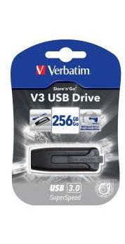 Memoria USB 256 GB VERBATIM 256GB USB 3.0 V3 NEGRO